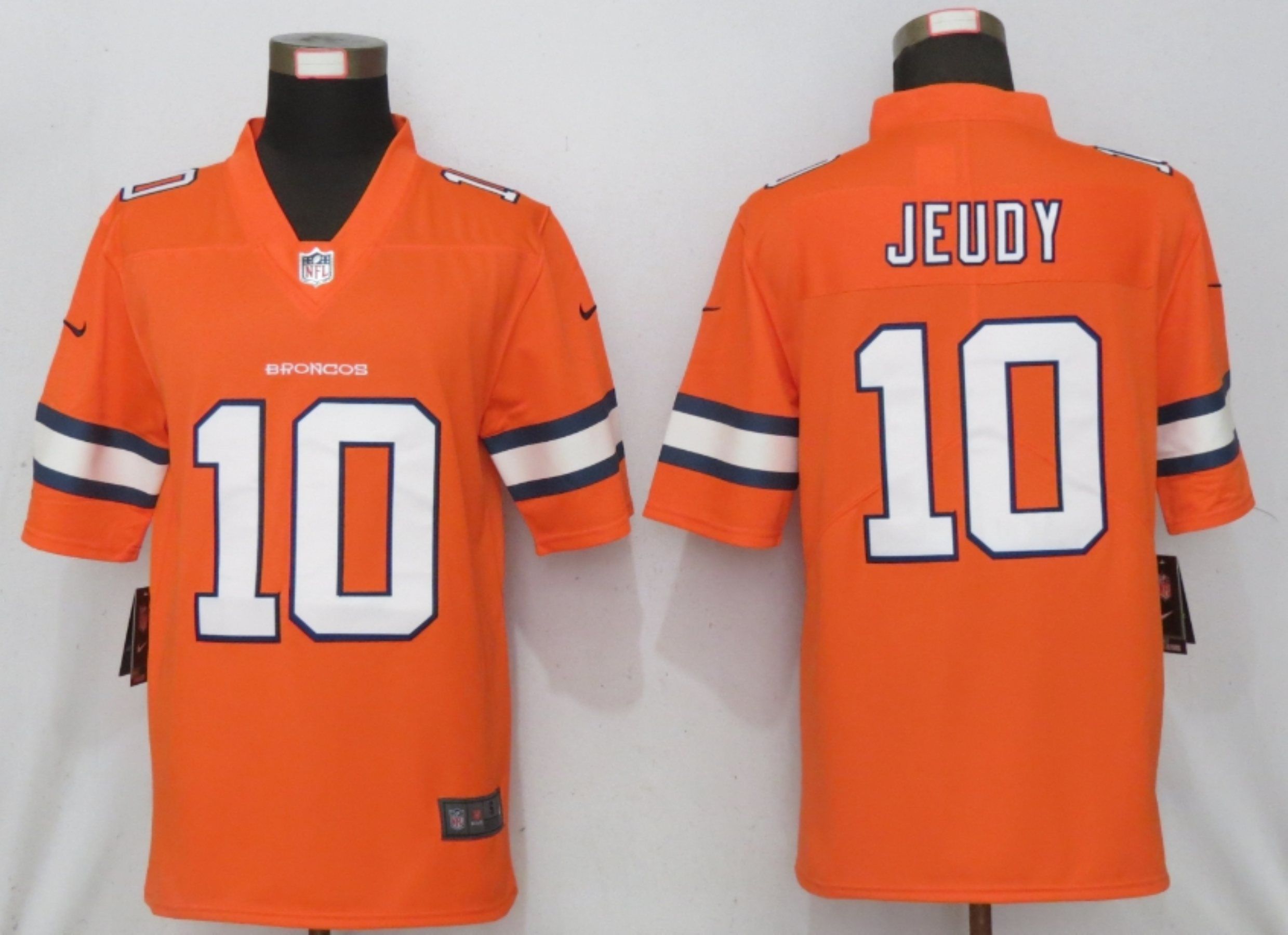 Men Denver Broncos 10 Jeudy Navy Orange Color Rush Limited Nike NFL Jersey